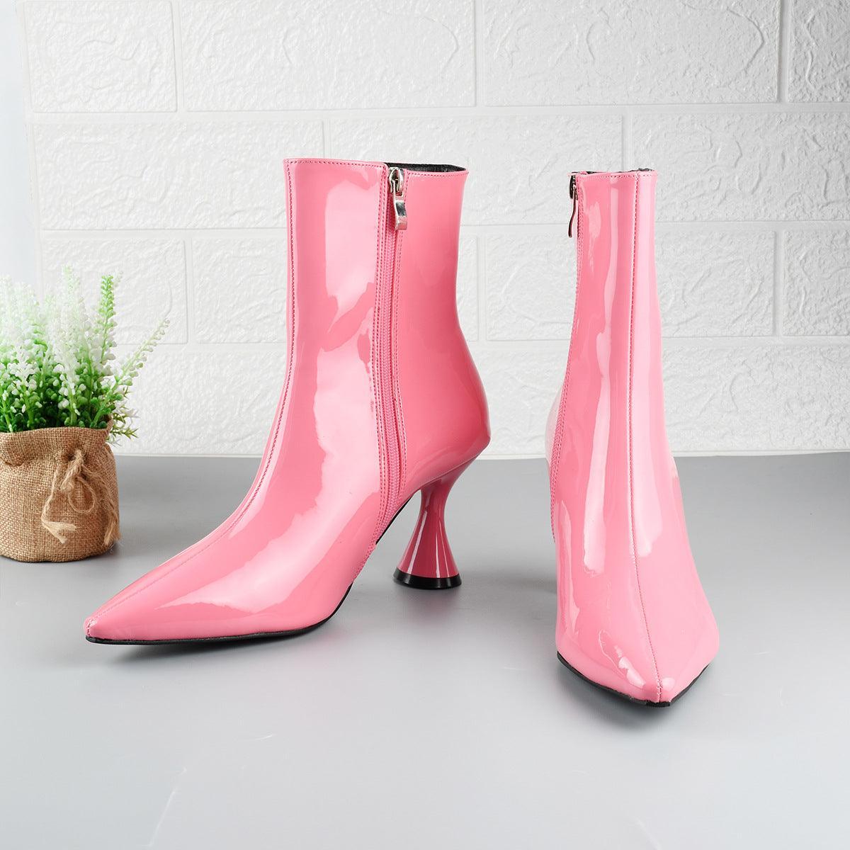 Women Pointed Toe Ankle Side Zipper Boots - ForVanity boots, women's shoes Boots