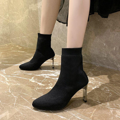 Women Pointed Toe Sock Boots - ForVanity boots, women's shoes Boots