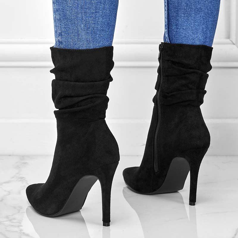 Women Pointed Toe Stiletto Heel Ankle Boots - ForVanity boots, women's shoes Boots