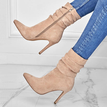 Women Pointed Toe Stiletto Heel Ankle Boots - ForVanity boots, women's shoes Boots