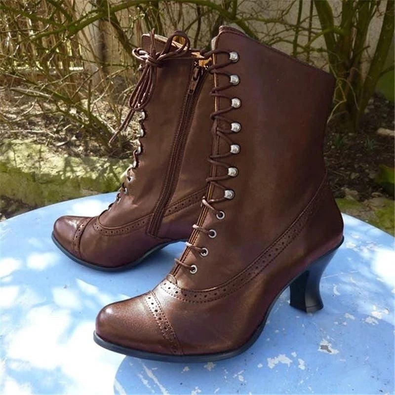 Women Retro Rivet Pointed Toe Boots - ForVanity boots, women's shoes Boots