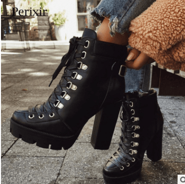 Women's High Heel Mid-heel Boots Thick Heel Women's Boots - ForVanity Shoes