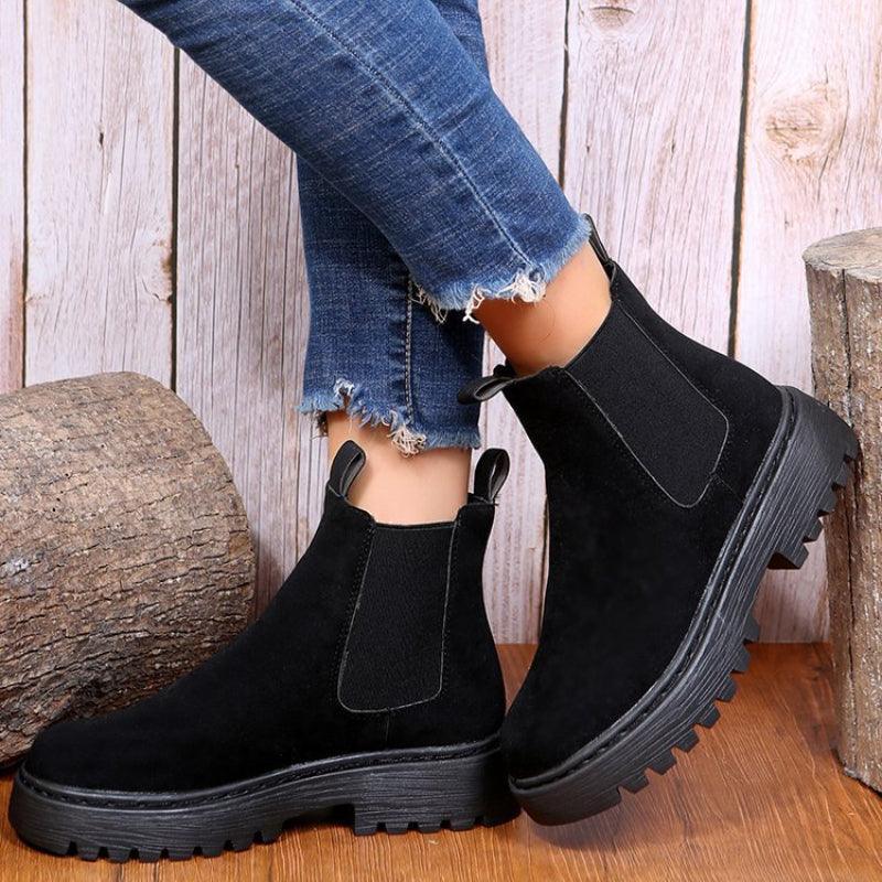 Women Solid Color Chunky Winter Boots - ForVanity boots, women's shoes Boots