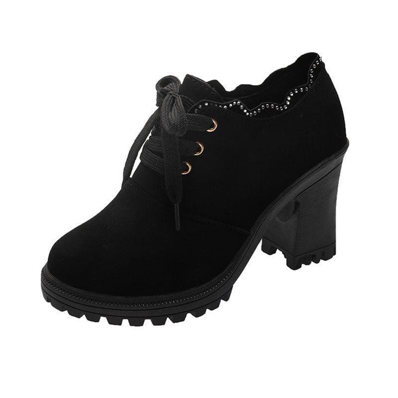 Women Square Heels Ankle Boots - ForVanity boots, women's shoes Boots