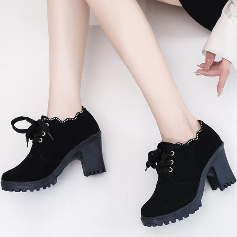Women Square Heels Ankle Boots - ForVanity boots, women's shoes Boots