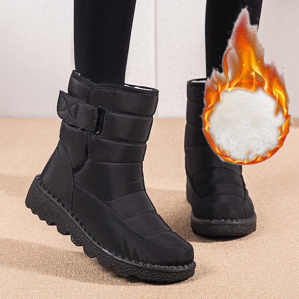 Women Velcro Snow Winter Warm Plush Boots - ForVanity boots, women's shoes Boots