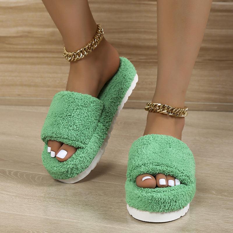 Women Winter House Fuzzy Slippers - ForVanity house slippers, women's shoes Slippers