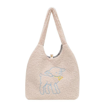 Women Winter Lamb Shopping Handbags - ForVanity tote bags, women's bags Shopping Totes