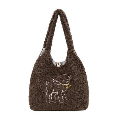 Women Winter Lamb Shopping Handbags - ForVanity tote bags, women's bags Shopping Totes
