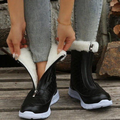 Women Winter Push Warm Black Boots - ForVanity boots, women's shoes Boots