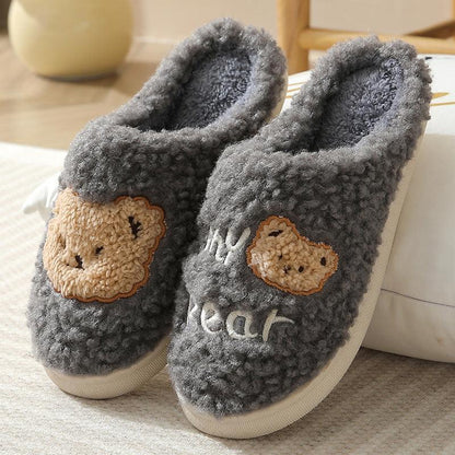 Women Winter Warm Couple Bear House Slippers - ForVanity house slippers, men's shoes, women's shoes Slippers