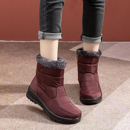 Women Winter Waterproof Warm Snow Ankle Boots With Plush - ForVanity boots, women's shoes Boots