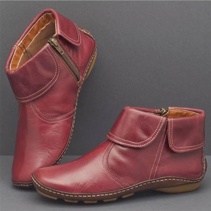 Fashionable Women's Zipper Flat Boots in Multiple Colors - Perfect for Any Outfit - ForVanity boots, women's shoes Boots